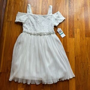 Girls White Party Dress-  My Michelle